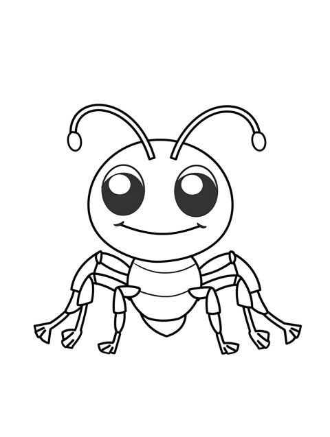 Cute Ant Coloring Book Pages Simple Hand Drawn Animal illustration Line Art Outline Black and White (12)