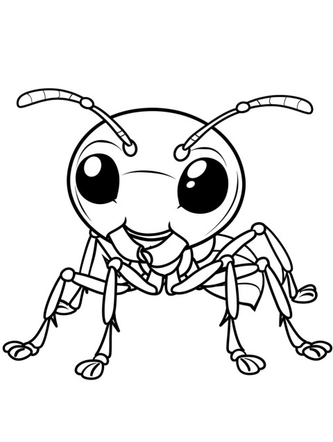 Cute Ant Coloring Book Pages Simple Hand Drawn Animal illustration Line Art Outline Black and White (8)