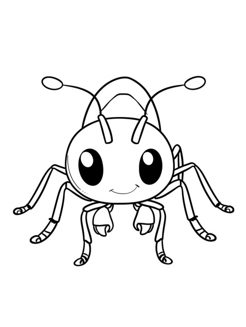 Cute Ant Coloring Book Pages Simple Hand Drawn Animal illustration Line Art Outline Black and White (79)