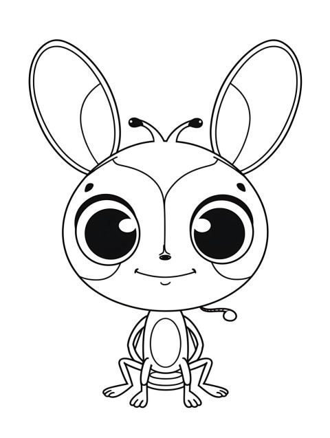 Cute Ant Coloring Book Pages Simple Hand Drawn Animal illustration Line Art Outline Black and White (168)