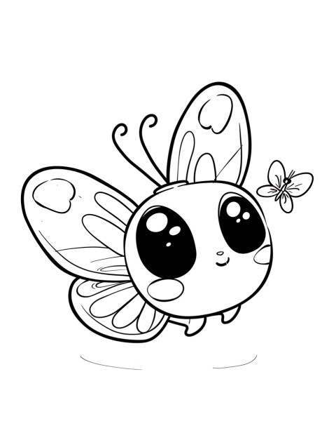Cute Butterfly Coloring Book Pages Simple Hand Drawn Animal illustration Line Art Outline Black and White (47)