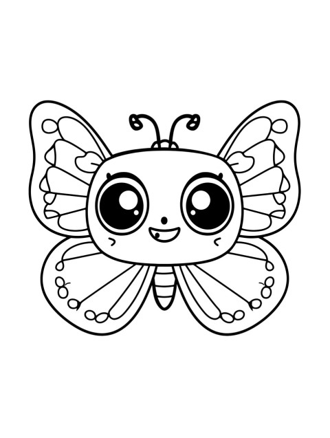 Cute Butterfly Coloring Book Pages Simple Hand Drawn Animal illustration Line Art Outline Black and White (39)