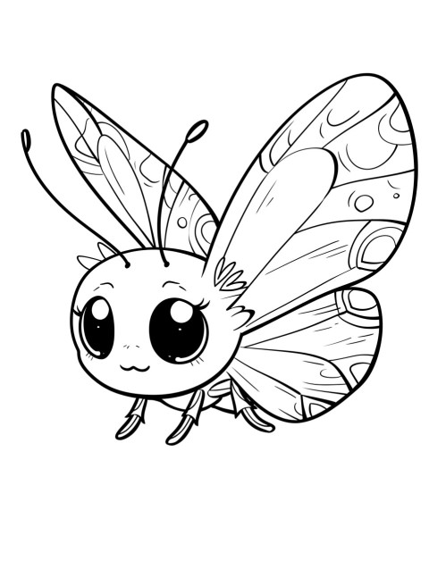 Cute Butterfly Coloring Book Pages Simple Hand Drawn Animal illustration Line Art Outline Black and White (10)