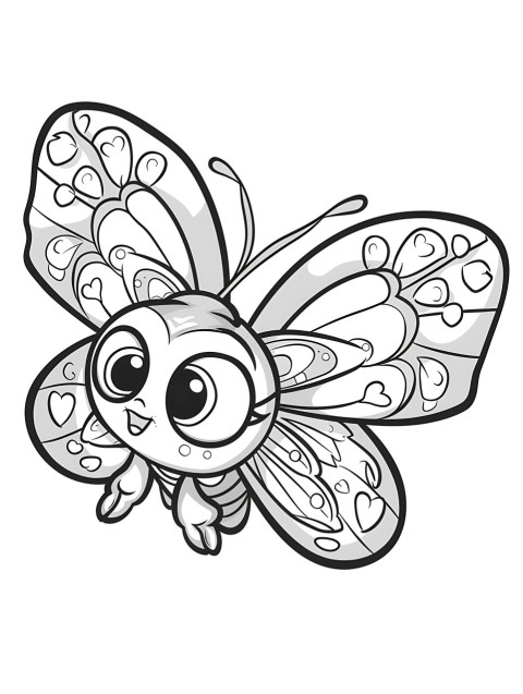 Cute Butterfly Coloring Book Pages Simple Hand Drawn Animal illustration Line Art Outline Black and White (24)