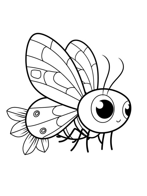 Cute Butterfly Coloring Book Pages Simple Hand Drawn Animal illustration Line Art Outline Black and White (133)