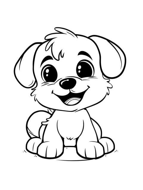 Cute Dog Coloring Book Pages Simple Hand Drawn Animal illustration Line Art Outline Black and White (96)