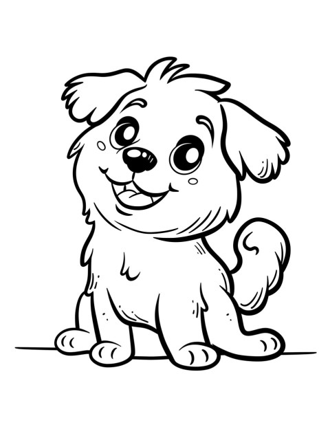 Cute Dog Coloring Book Pages Simple Hand Drawn Animal illustration Line Art Outline Black and White (82)
