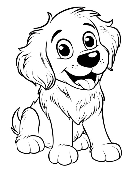 Cute Dog Coloring Book Pages Simple Hand Drawn Animal illustration Line Art Outline Black and White (48)