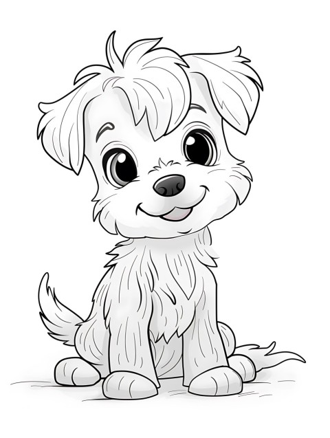 Cute Dog Coloring Book Pages Simple Hand Drawn Animal illustration Line Art Outline Black and White (5)