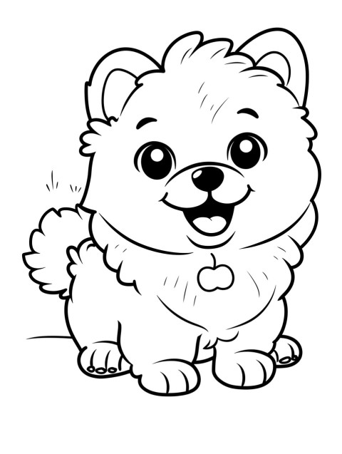 Cute Dog Coloring Book Pages Simple Hand Drawn Animal illustration Line Art Outline Black and White (128)