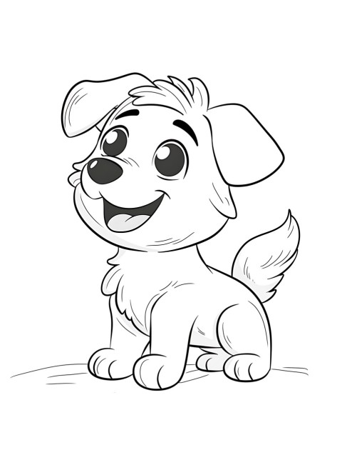Cute Dog Coloring Book Pages Simple Hand Drawn Animal illustration Line Art Outline Black and White (103)