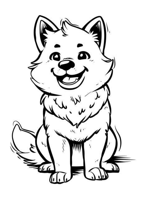 Cute Dog Coloring Book Pages Simple Hand Drawn Animal illustration Line Art Outline Black and White (109)
