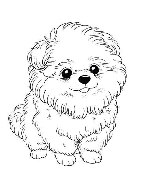 Cute Dog Coloring Book Pages Simple Hand Drawn Animal illustration Line Art Outline Black and White (106)