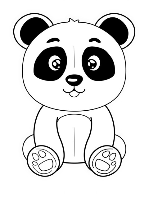 Cute Panda Coloring Book Pages Simple Hand Drawn Animal illustration Line Art Outline Black and White (2)