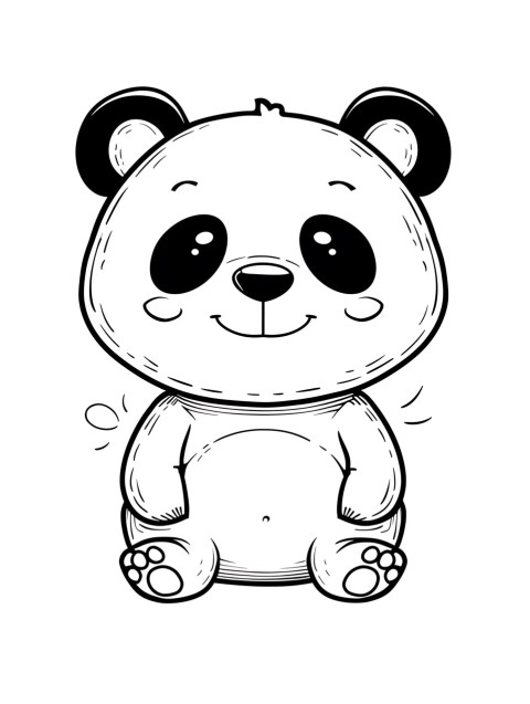 Cute Panda Coloring Book Pages Simple Hand Drawn Animal illustration Line Art Outline Black and White (5)