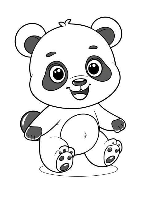 Cute Panda Coloring Book Pages Simple Hand Drawn Animal illustration Line Art Outline Black and White (40)