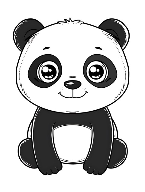 Cute Panda Coloring Book Pages Simple Hand Drawn Animal illustration Line Art Outline Black and White (59)