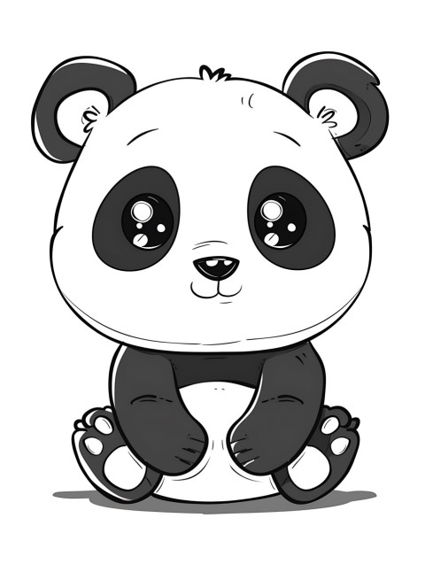 Cute Panda Coloring Book Pages Simple Hand Drawn Animal illustration Line Art Outline Black and White (76)