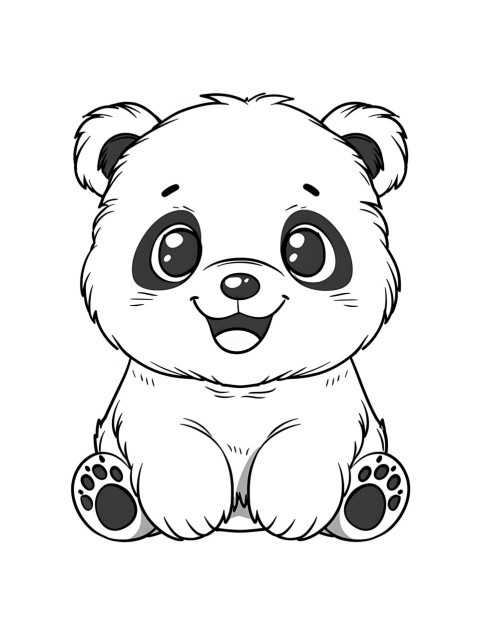 Cute Panda Coloring Book Pages Simple Hand Drawn Animal illustration Line Art Outline Black and White (33)