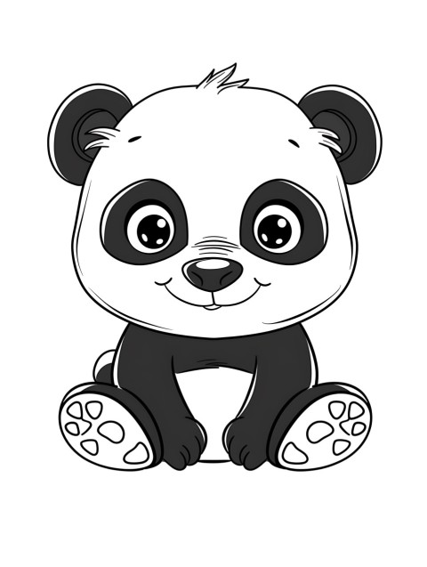 Cute Panda Coloring Book Pages Simple Hand Drawn Animal illustration Line Art Outline Black and White (18)