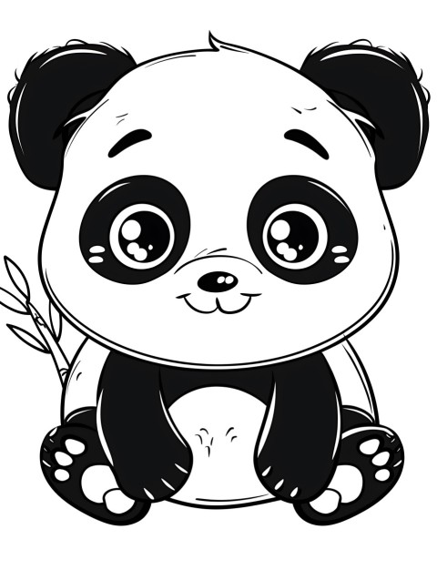 Cute Panda Coloring Book Pages Simple Hand Drawn Animal illustration Line Art Outline Black and White (96)