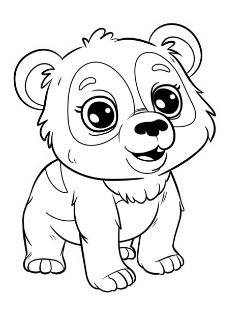 Cute Panda Coloring Book Pages Simple Hand Drawn Animal illustration Line Art Outline Black and White (77)