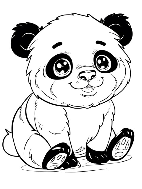 Cute Panda Coloring Book Pages Simple Hand Drawn Animal illustration Line Art Outline Black and White (17)