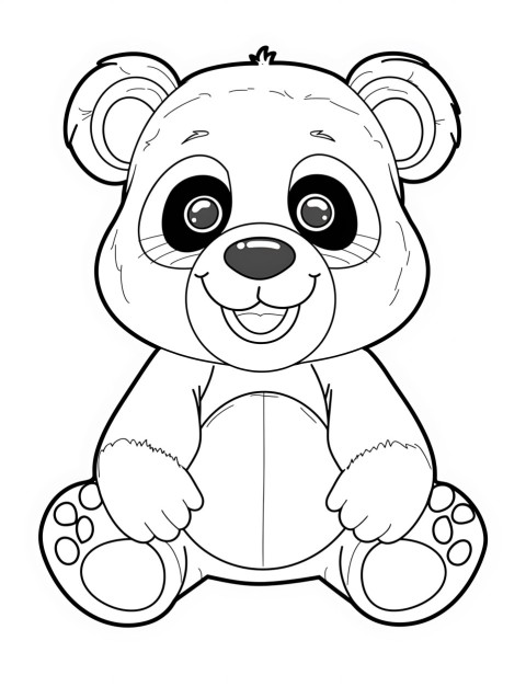 Cute Panda Coloring Book Pages Simple Hand Drawn Animal illustration Line Art Outline Black and White (50)
