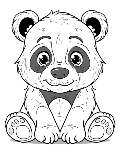 Cute Panda Coloring Book Pages Simple Hand Drawn Animal illustration Line Art Outline Black and White (38)