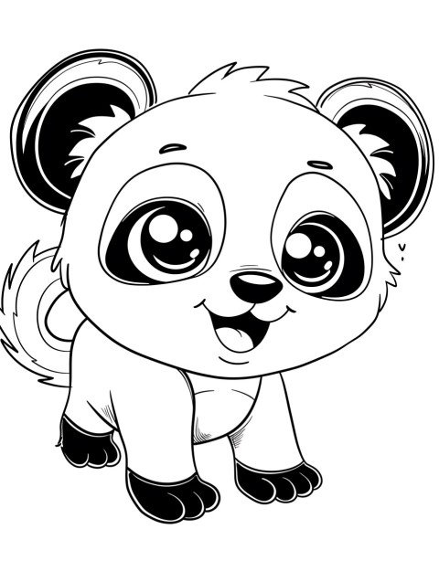 Cute Panda Coloring Book Pages Simple Hand Drawn Animal illustration Line Art Outline Black and White (22)