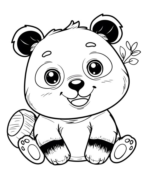 Cute Panda Coloring Book Pages Simple Hand Drawn Animal illustration Line Art Outline Black and White (21)