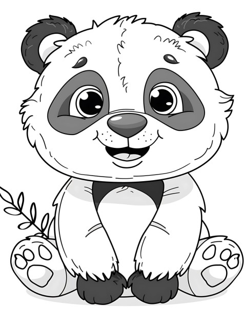 Cute Panda Coloring Book Pages Simple Hand Drawn Animal illustration Line Art Outline Black and White (3)
