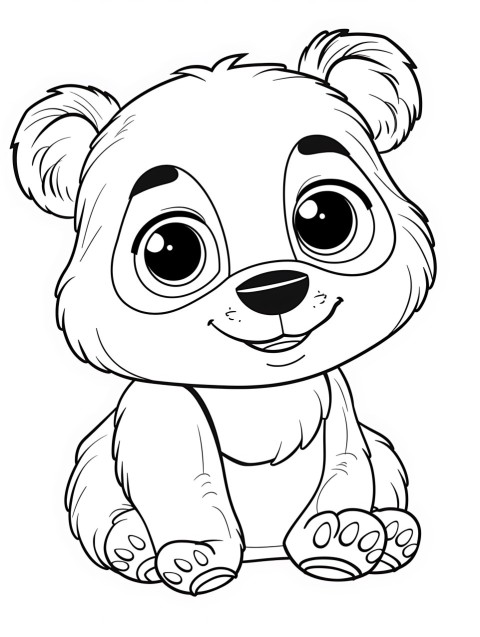 Cute Panda Coloring Book Pages Simple Hand Drawn Animal illustration Line Art Outline Black and White (26)