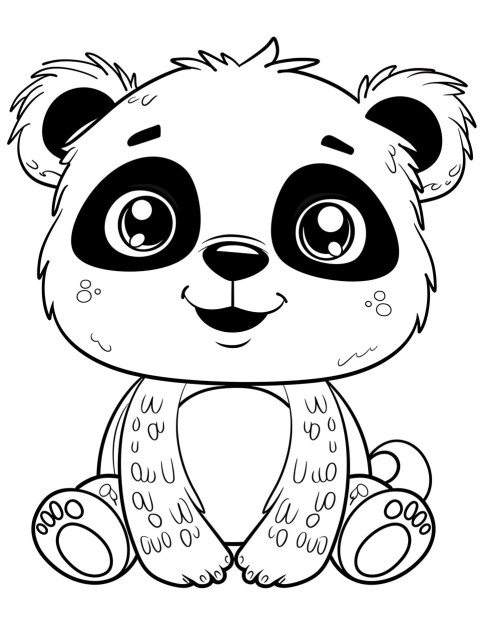 Cute Panda Coloring Book Pages Simple Hand Drawn Animal illustration Line Art Outline Black and White (69)