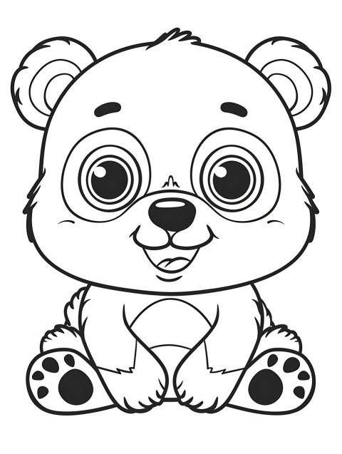 Cute Panda Coloring Book Pages Simple Hand Drawn Animal illustration Line Art Outline Black and White (90)