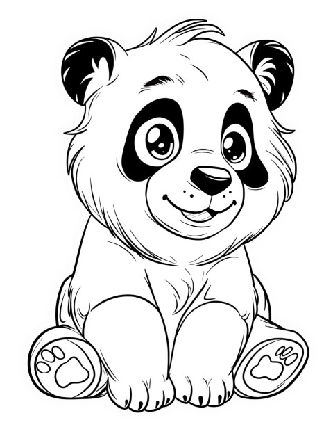 Cute Panda Coloring Book Pages Simple Hand Drawn Animal illustration Line Art Outline Black and White (58)
