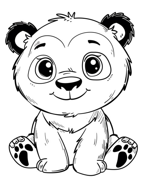 Cute Panda Coloring Book Pages Simple Hand Drawn Animal illustration Line Art Outline Black and White (53)