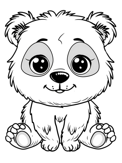 Cute Panda Coloring Book Pages Simple Hand Drawn Animal illustration Line Art Outline Black and White (60)