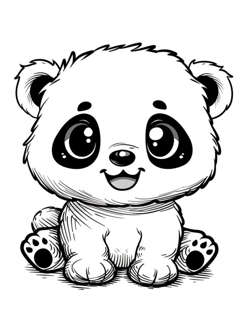 Cute Panda Coloring Book Pages Simple Hand Drawn Animal illustration Line Art Outline Black and White (16)