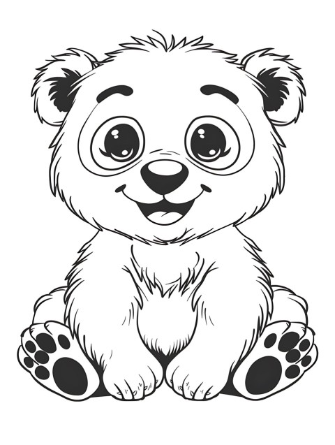 Cute Panda Coloring Book Pages Simple Hand Drawn Animal illustration Line Art Outline Black and White (52)