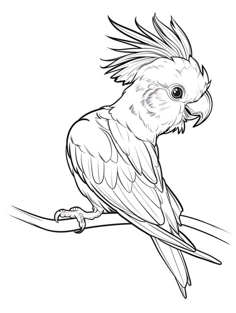 Cute Parrot Coloring Book Pages Simple Hand Drawn Animal illustration Line Art Outline Black and White (9)