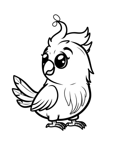 Cute Parrot Coloring Book Pages Simple Hand Drawn Animal illustration Line Art Outline Black and White (66)