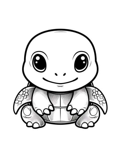 Cute Turtle Coloring Book Pages Simple Hand Drawn Animal illustration Line Art Outline Black and White (13)