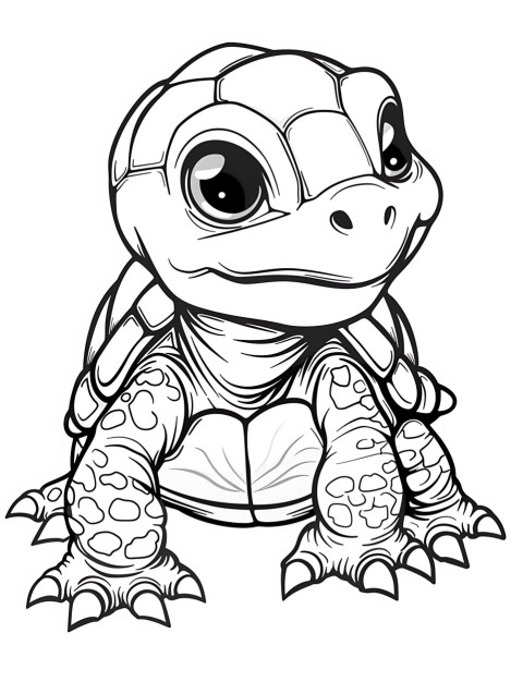 Cute Turtle Coloring Book Pages Simple Hand Drawn Animal illustration Line Art Outline Black and White (2)