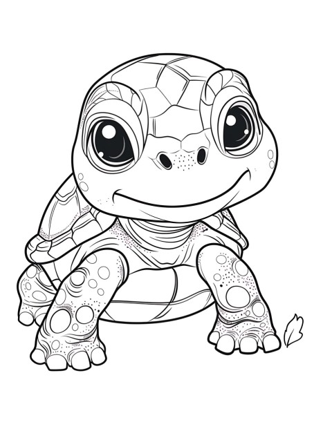Cute Turtle Coloring Book Pages Simple Hand Drawn Animal illustration Line Art Outline Black and White (27)