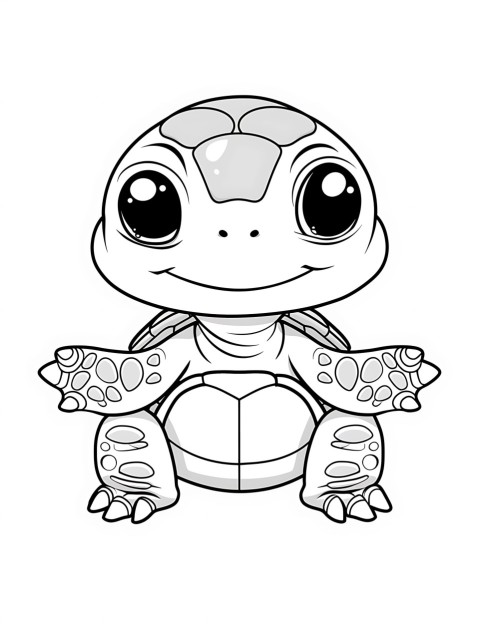Cute Turtle Coloring Book Pages Simple Hand Drawn Animal illustration Line Art Outline Black and White (94)