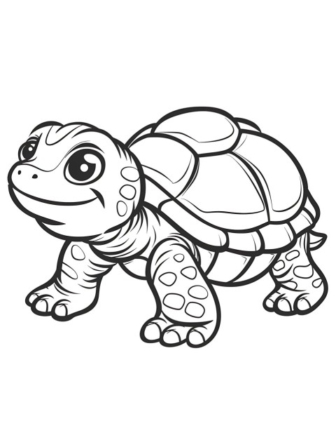 Cute Turtle Coloring Book Pages Simple Hand Drawn Animal illustration Line Art Outline Black and White (67)