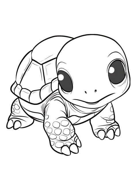 Cute Turtle Coloring Book Pages Simple Hand Drawn Animal illustration Line Art Outline Black and White (74)
