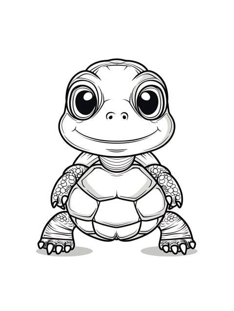 Cute Turtle Coloring Book Pages Simple Hand Drawn Animal illustration Line Art Outline Black and White (108)